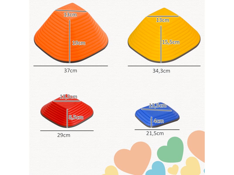  11 pièces pierres d'équilibre pour enfants parcours de motricité empilables et antidérapantes multicolore  - Conforama C