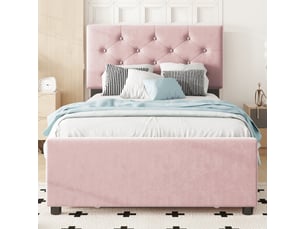 Lit gigogne 90x200 cm <strong>ZOVIRA</strong>  <strong></strong> coloris rose