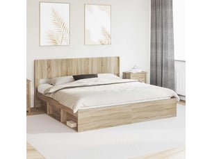 Lit avec rangement 200x200 cm coloris marron