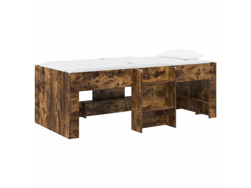  Cadre de lit élevé pour enfants - lit jeune chêne fumé 90 x 190 cm  - Conforama A