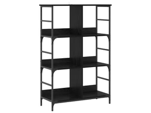 Étagère 4 niveaux, étagère de rangement 78,5 x 33 x 117,5 cm métal pb chêne noir