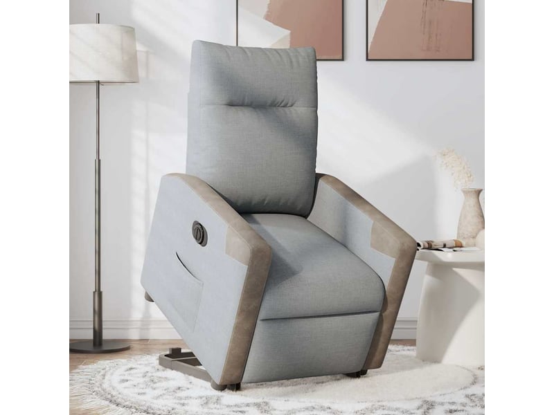 Fauteuil inclinable électrique, fauteuil relax salon gris clair tissu shl14566 - Conforama C