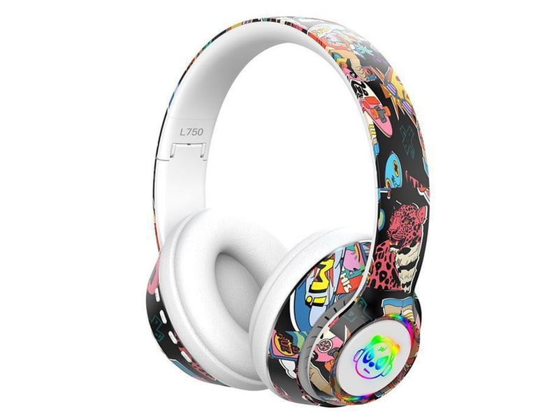  Casque bluetooth 5.1 over-ear avec leds rgb, micro, tf et fm, aux, design pliable l750 404400_AAANT65319_6_DROPFR - Conforama A