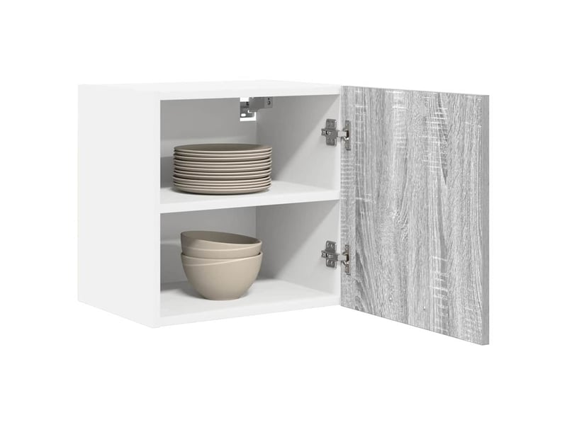 Armoire suspendue 2 pcs gris sonoma et blanc bois d'ingénierie shl1681  - Conforama C