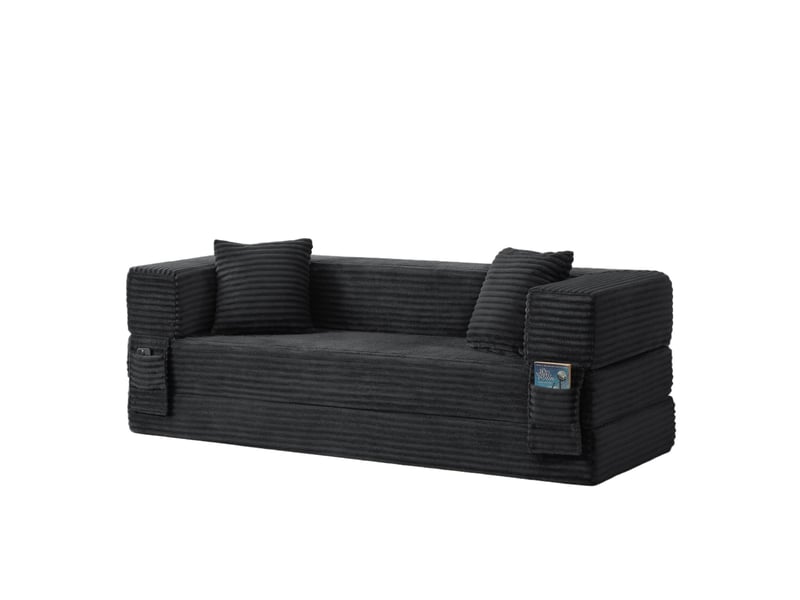  Canapé convertible 3 places 200x76x60 cm design carré gris foncé design moderne, confortable, pour salon design design  - Conforama A