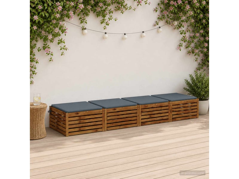 Lot de 4 coussins de siège, coussins d'assise soest 100 % polyester bleu cf60345 - Conforama B