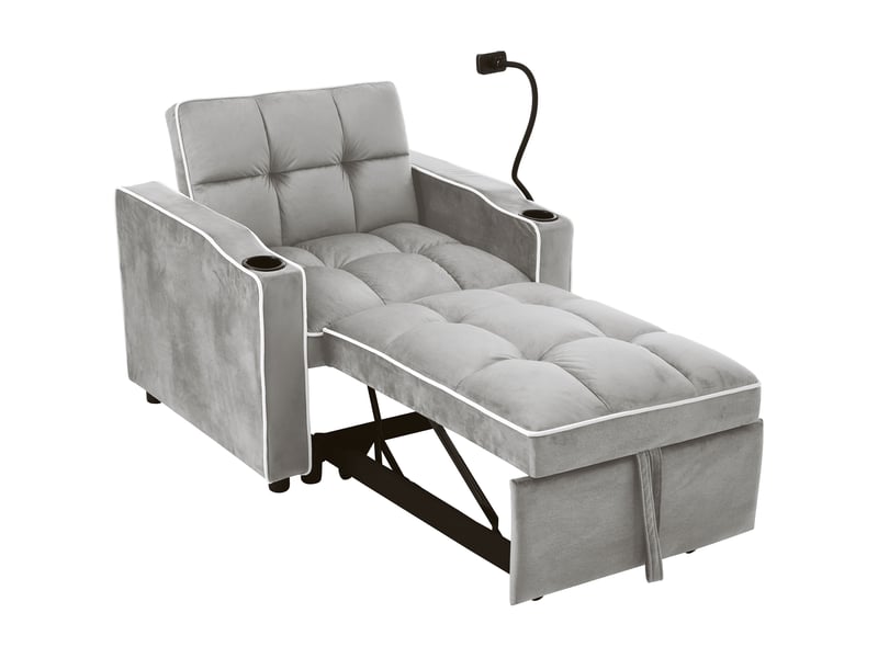  Canapé convertible 1 place en velours WF228352353G - Conforama B
