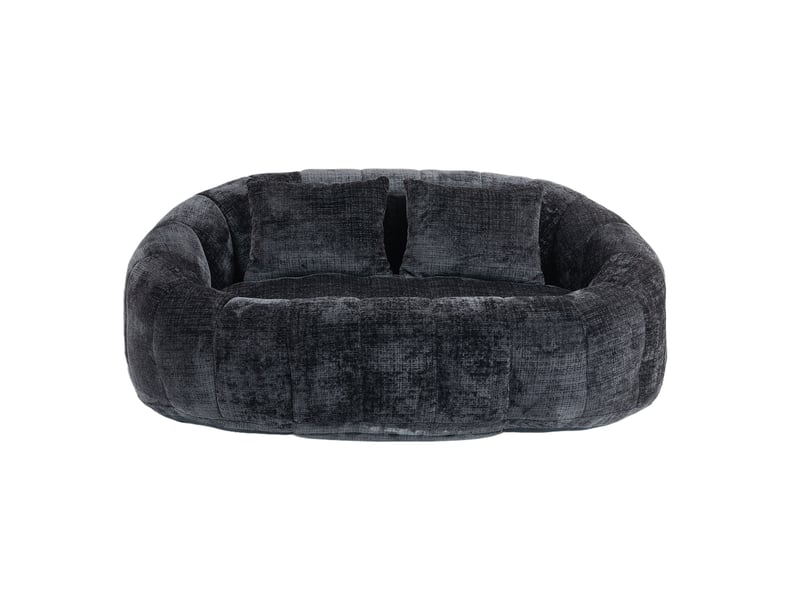  Canapé droit fixe 2 pl tissu noir canapé noir - Conforama A