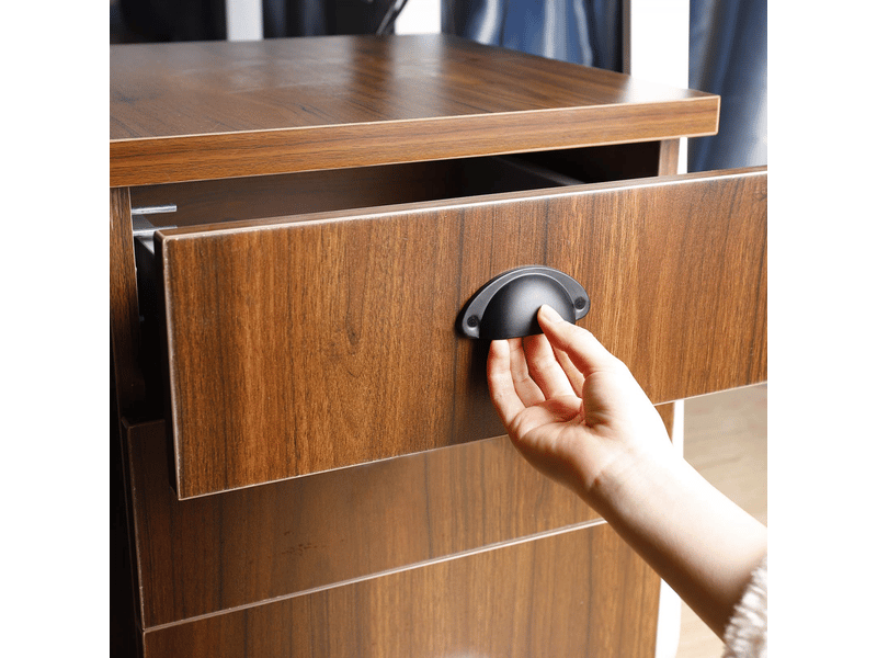  Poignée de tiroir bouton de porte en forme de coquille, décoration de porte de meuble, tiroir, armoire, placard avec vis, 20 pièces, noir  - Conforama E