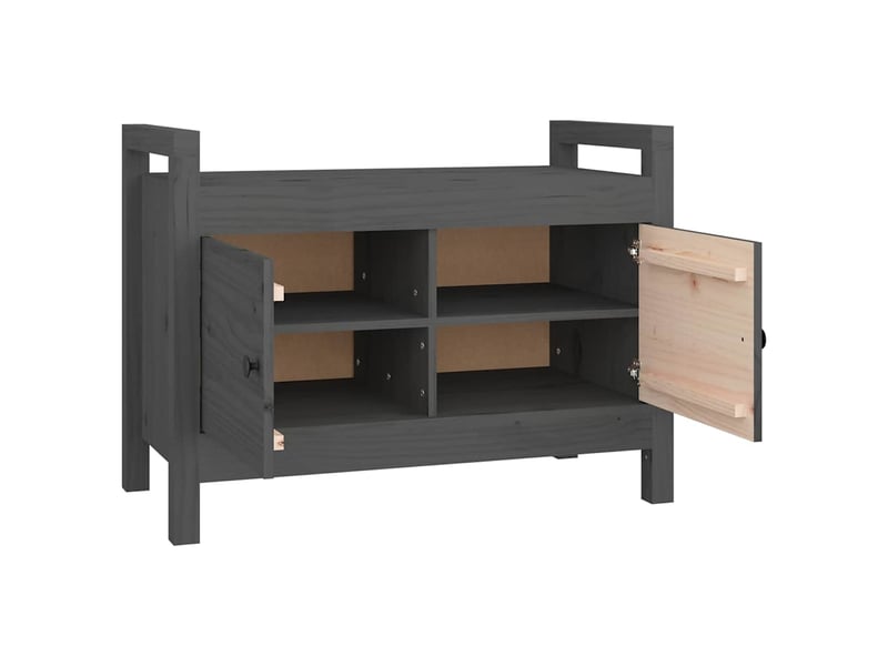  Banc d'entrée, banc interieur gris 80x40x60 cm bois de pin massif  - Conforama D