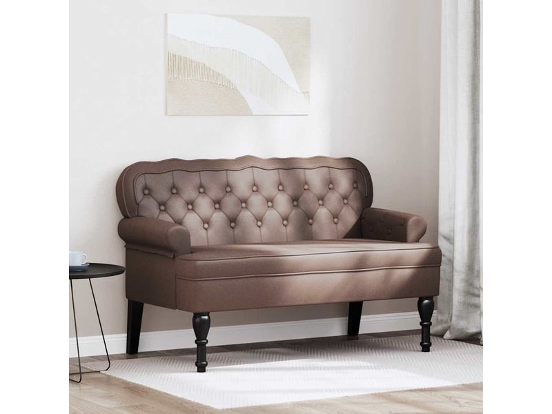  Banc chesterfield, canapé 2 places marron 119,5x64,5x75 cm cuir synthétique  - Conforama B
