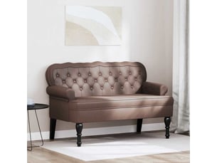 Banc chesterfield, canapé 2 places marron 119,5x64,5x75 cm cuir synthétique