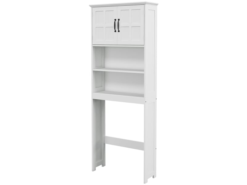 Meuble wc dessus de toilette armoire de rangement de salle de bain avec niches placard à double porte réglable étagère  - Conforama B