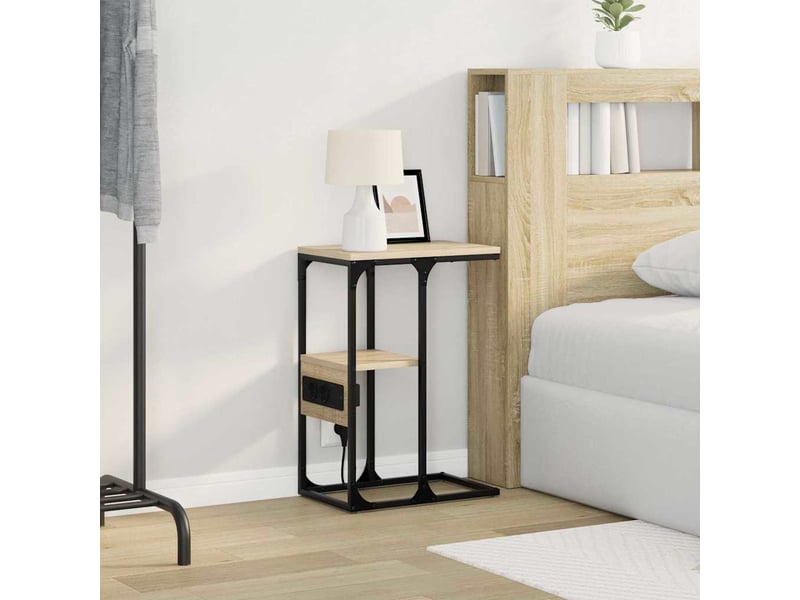  Table de chevet - cabinet de chevet - table de nuit chêne sonoma 41,5 x 26 x 60,5 cm  - Conforama D