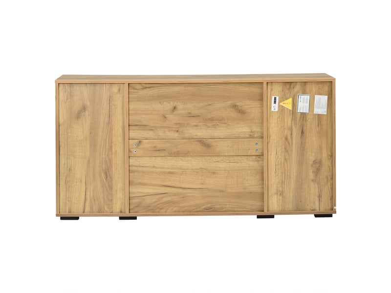 Buffet bas 140x35x70 cm noir avec 4 tiroirs, 2 portes, étagères réglables Fay Lum - Conforama D