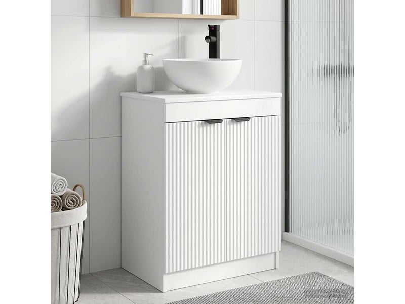 Meuble de salle de bain avec évier blanc 54x35x83 cm shl6876 - Conforama B