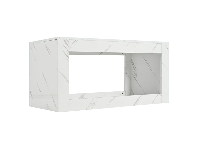  Table basse moderne à led, table basse de salon, table d'appoint, table de salon, table basse laquée brillante avec télécommande, grande table basse imitation marbre (blanche)  - Conforama E