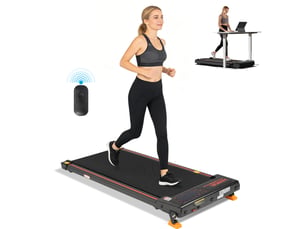 Tapis de marche électrique 2-en-1 1–6 kmh avec appli, télécommande et inclinaison