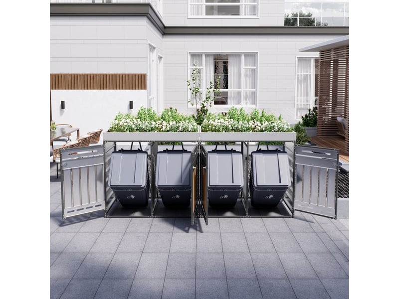  Armoire de rangement de jardin - bac à plantes intégré - lamelles de bois verticales - ventilation optimale 262x79x120cm - Conforama C