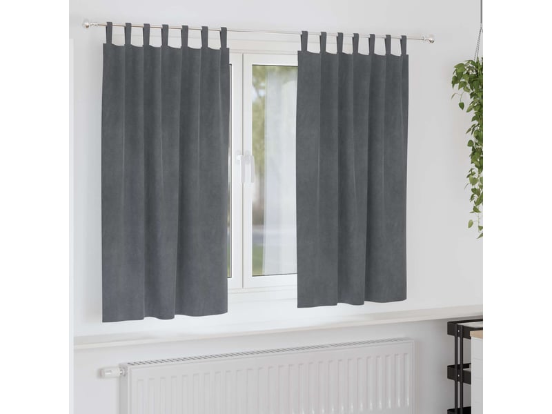  Lot de 2 rideaux, rideaux de fenêtre gris clair 140 x 175 cm velours cf44037  - Conforama B