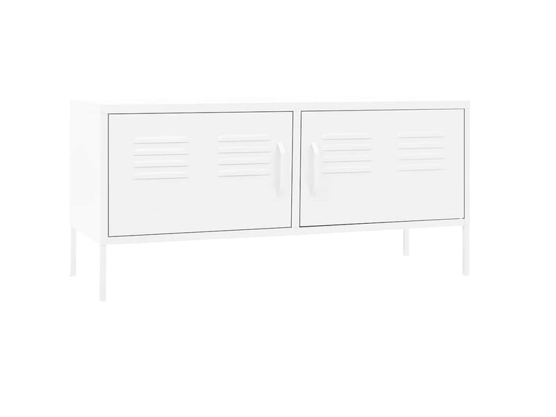  Meuble tv - banc tv - meuble de rangement blanc 105x35x50 cm acier  - Conforama A