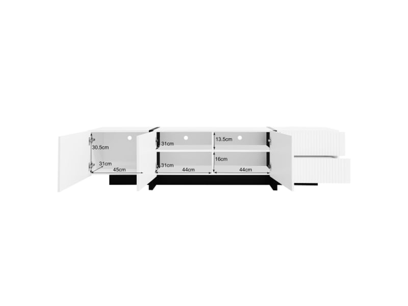  Meuble tv - 190 cm meuble tv avec - 3 portes - 2 tiroirs  - Conforama E