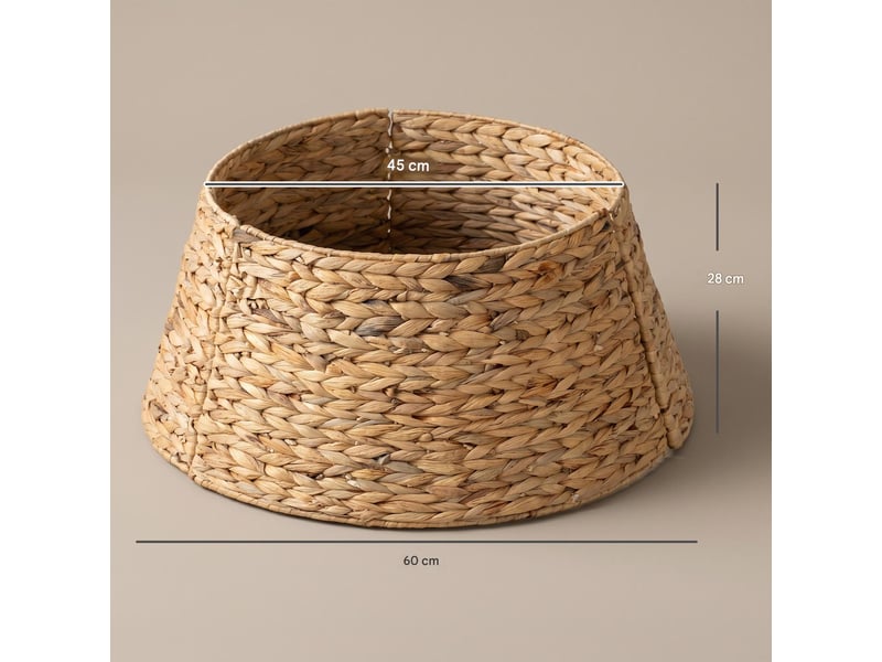  Cache-pied de sapin de noël en jacinthe d'eau et métal d60 x h28 cm  - Conforama C