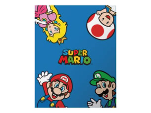 Plaid polaire imprimé, mario let's go 110x140cm