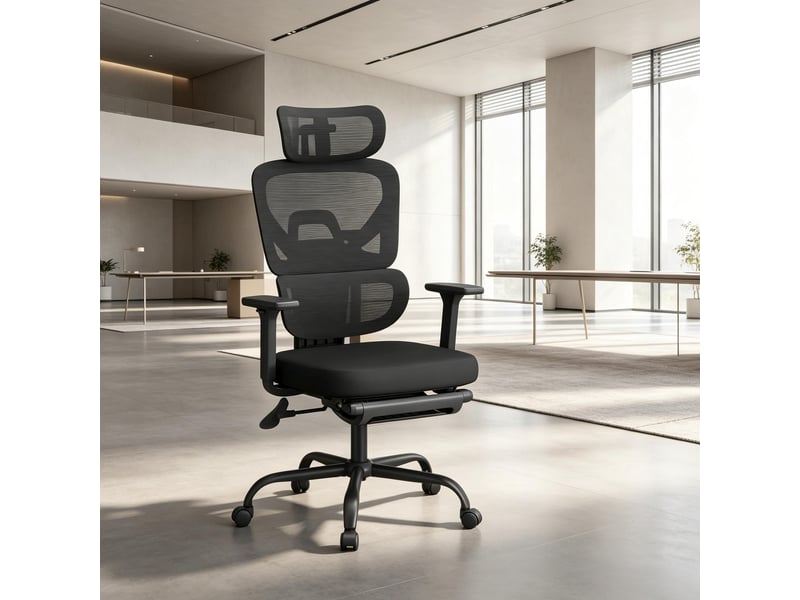  Chaise de bureau ergonomique pivotante, fauteuil confortable home office et gaming  - Conforama B
