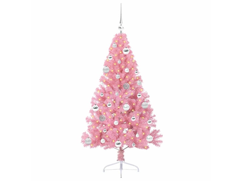  Sapin de noël artificiel, arbre de noël pré-éclairé rose 150 cm pvc shl6943  - Conforama C