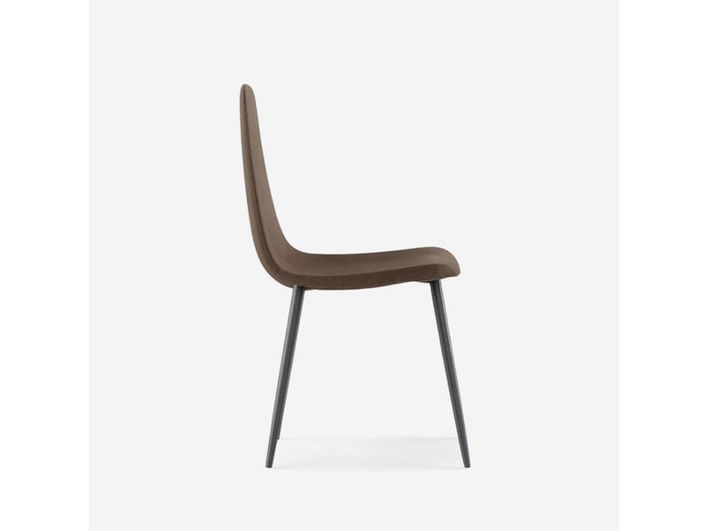  Lot de 4 chaises rembourrées en similicuir pour salon aurelia - marron foncé  - Conforama E