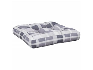 Coussin de palette, coussin de chaise, coussin de canapé carreaux gris 58x58x10 cm tissu cf55328