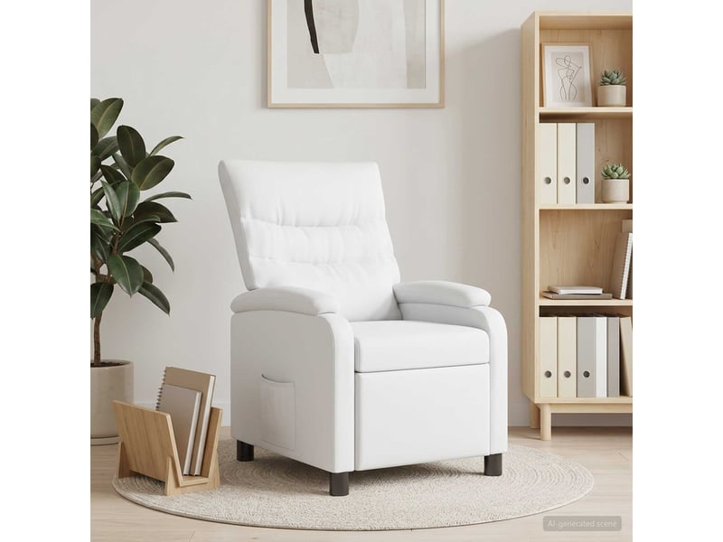  Vidaxl fauteuil inclinable blanc simili cuir  - Conforama B