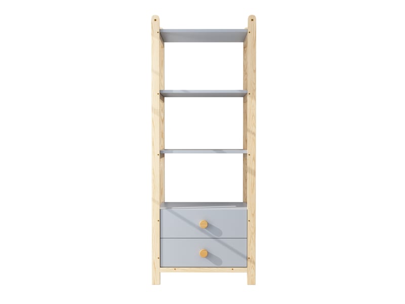  Ensemble armoire penderie et étagère de rangement avec tiroirs bleu et bois N883P3269BB - Conforama B