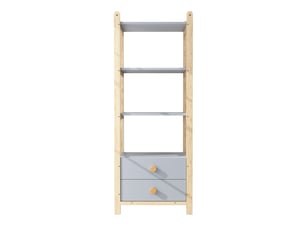 Ensemble armoire penderie et étagère de rangement avec tiroirs bleu et bois