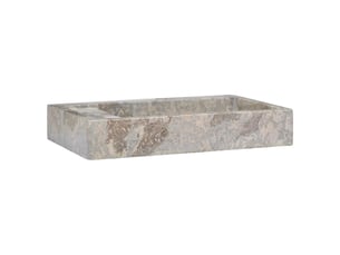 Lavabo de salle de bain, vasque à poser gris 58x39x10 cm marbre cf65675