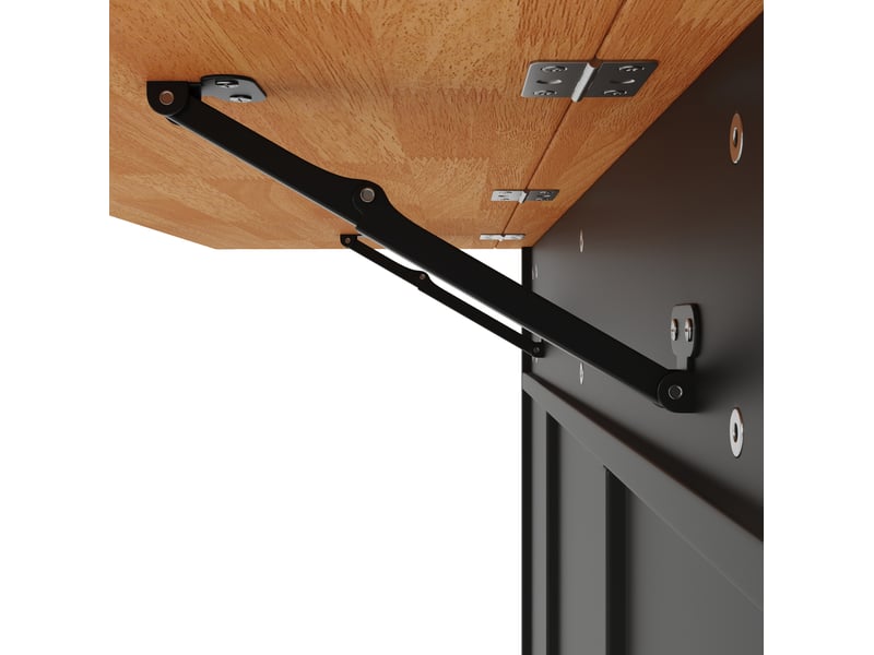  Îlot de cuisine mobile avec 8 tiroirs et plan de travail rabattable, desserte en bois avec rangement, noir  - Conforama E