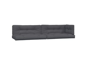 Lot de 5 coussins de palette, coussins de canapé anthracite tissu cf59473