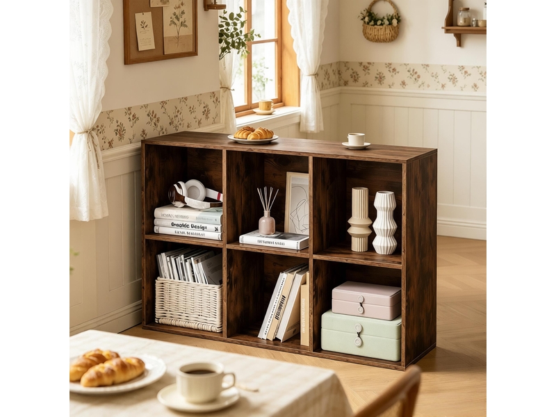 Bibliothèque cube ouverte, étagère rangement moderne, meuble présentoir et buffet chêne élégant - Conforama D