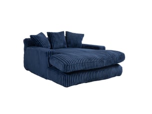 Méridienne modenvie canapé-lit 1 place en velours côtelé bleu marine 125 x 155 x 63 cm