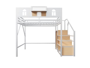 Lit mezzanine 140x200 cm <strong>SEYAKANY</strong>  <strong></strong> coloris blanc
