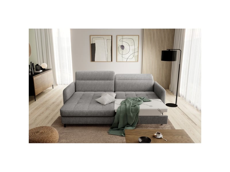  Canapé d'angle collection goumsi coloris gris chiné  - Conforama B