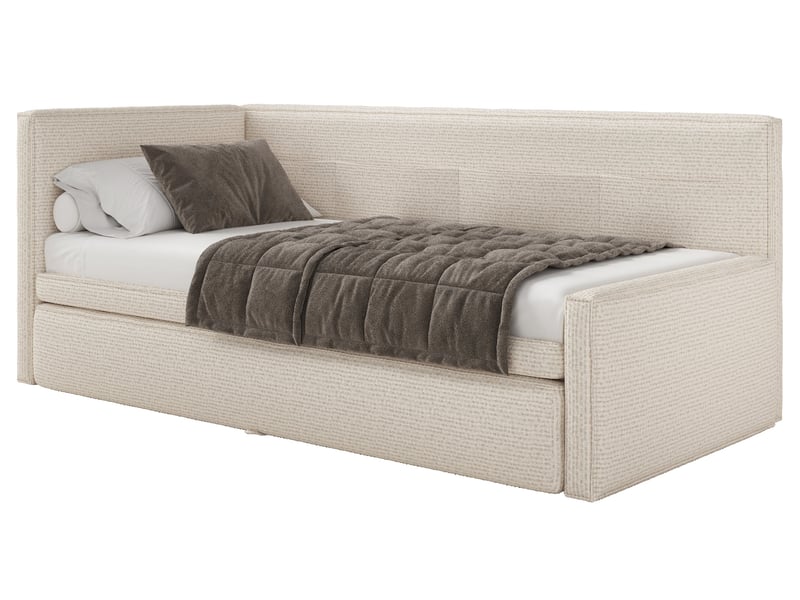  Selsey nesmi - lit rembourré - 90x200 cm - tissu tressé beige clair Nesmi - Conforama D