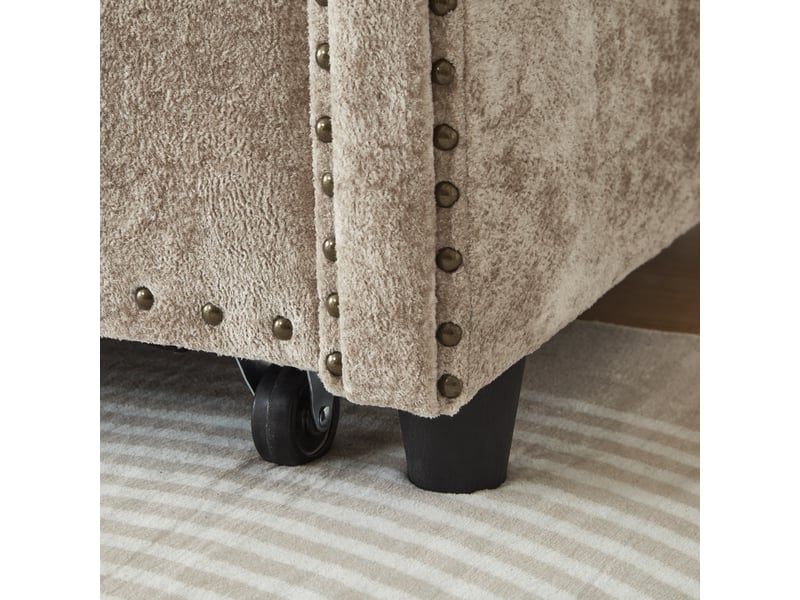 Canapé-lit 3-en-1, 2 places 120x80x82 cm, en chenille dossier réglable,taupe - Conforama E