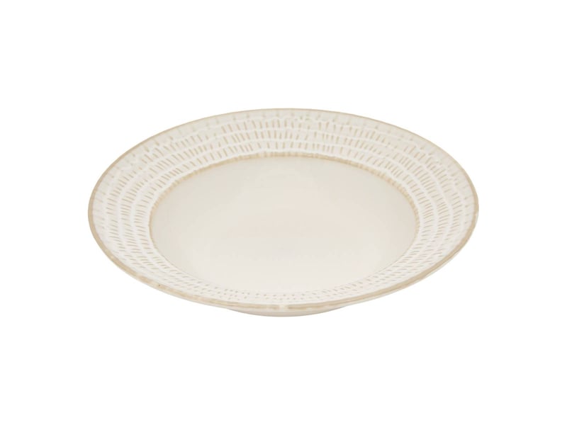  Lot de 6 assiette creuse à bord trait camille d.20 blanc CAMILLE - Conforama C