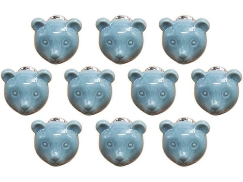  Poignée en céramique en forme d'animaux, 10 pièces, de couleur bleue  - Conforama A