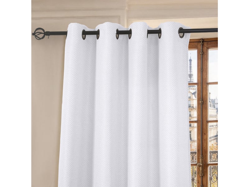 Rideau à œillets 140 x 240 cm victoria fils teints jacquard - Conforama D