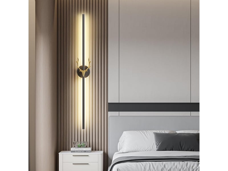  Applique murale intérieure dimmable 2700k-6500k longue design 65cm noir  - Conforama D