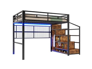 Lit mezzanine 140x200 cm <strong></strong> <strong>Radiant Stride</strong> coloris noir