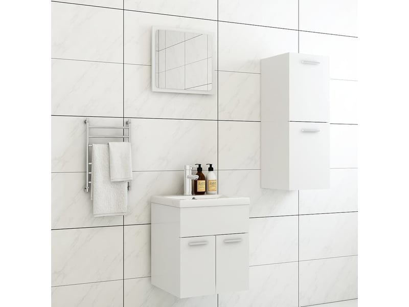  Ensemble de meubles de salle de bain blanc aggloméré cf63889  - Conforama B